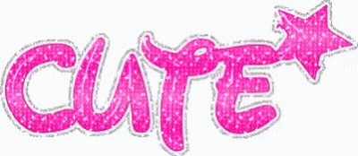 Cute Word In Pink Glitter With Star GIF