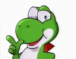 Cute Yoshi Winking GIF