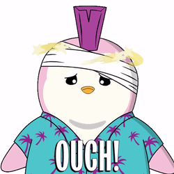 Cutie Penguin That Feeling Dizzy Because Got Hurt GIF