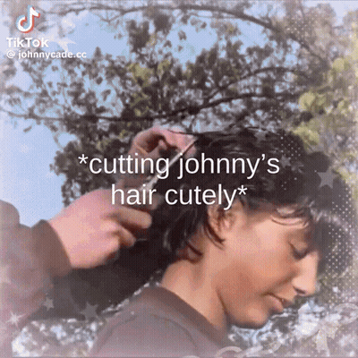 Cutting Johnny's Hair Cutely GIF