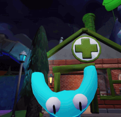 Cyan Big Mouth Rainbow Friends  GIF