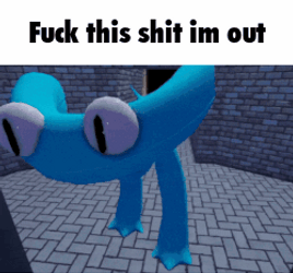 Cyan Master Leaving Rainbow Friends GIF