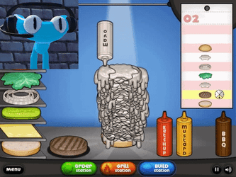 Cyan Papas Burgeria Rainbow Friends  GIF