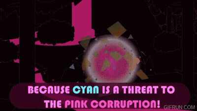 Cyan Threat To Pink Corruption GIF