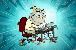 Cyber Billy Goat Keyboard Tapping GIF