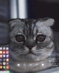 Cyber Cat Hologram Interface AR GIF