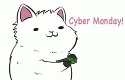 Cyber Monday Animated Cat Throwing Money Cash Dollars