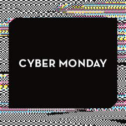 Cyber Monday Glitch Pixel Border Animated Text