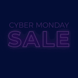 Cyber Monday Sale Lights Up Banner Promotional Text