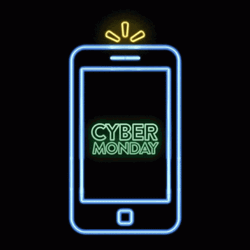 Cyber Monday Smartphone Neon Lights Blinking Animation