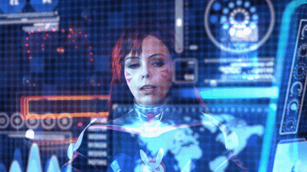 Cyber Punk Girl Hacker Screen  GIF