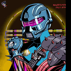 Cyberfist Vaporwave GIF