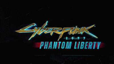 Cyberpunk Phantom Liberty Logo On Dark Background GIF