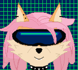 Cyberpunk Vixie Furry Pixel Art