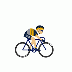 Cyclist Riding Bicycle Wearing Mask Cartoon