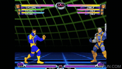 Cyclops Kicking Cable In Video Game GIF