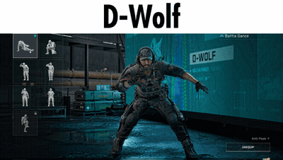 D-Wolf Standing in Front of Large Screen