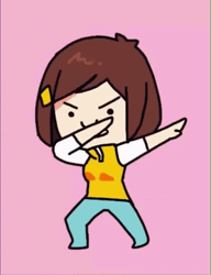 Dab Cartoon Girl GIF