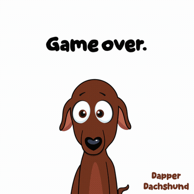 Dachshund Holding Microphone Game Over GIF