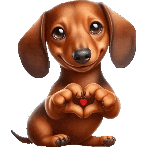 Dachshund Making Heart With Paws Sticker