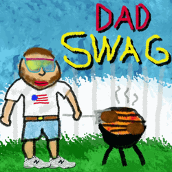 Dad Swag Barbecue Grill Flipping Burger GIF