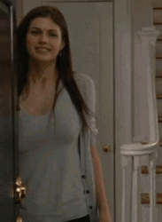 Daddario True Detective Coming Out Behind Door GIF