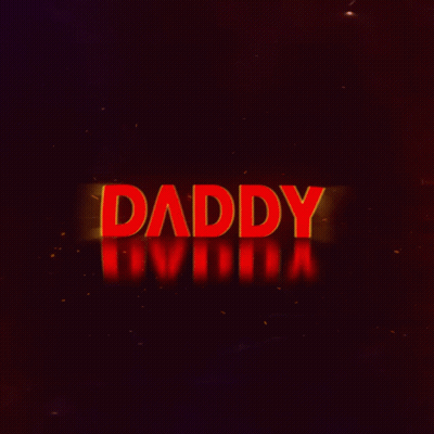 Daddy Written In Red On Black Background GIF