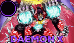 Daemon X Machina Sparkly Purple Text GIF