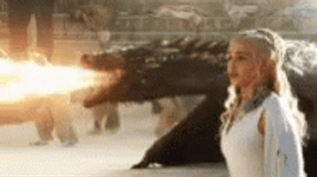 Daenerys Targaryen Emilia Clarke Dragon Splashing Fire GIF