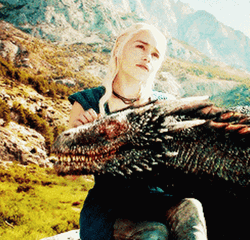 Daenerys Targaryen Emilia Clarke Petting Dragon GIF