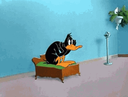 Daffy Duck Anxiously Waiting GIF