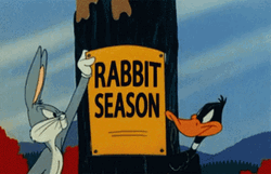 Daffy Duck & Bugs Arguing Scene GIF