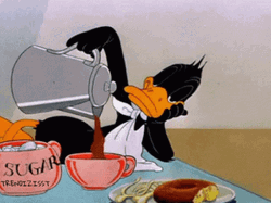 Daffy Duck Having Coffee GIF