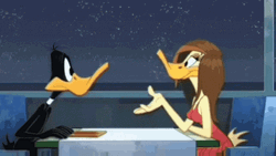 Daffy Duck On A Dinner Date GIF