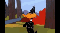 Daffy Duck Spin Bill GIF