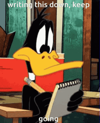 Daffy Duck Writing This Down GIF