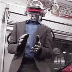 Daft Punk Robotic Helmet Dancing GIF