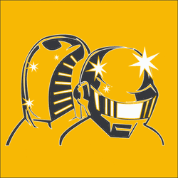 Daft Punk Shiny Yellow Helmet GIF