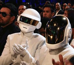 Daft Punk White Suit Applauding GIF