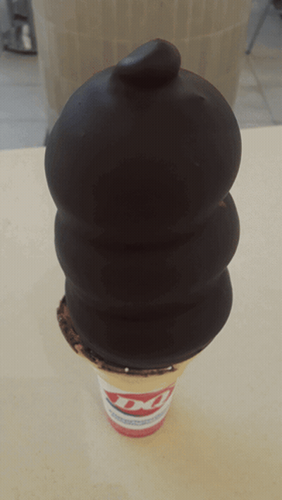 Dairy Queen Ice Cream Cone With Chocolate GIF