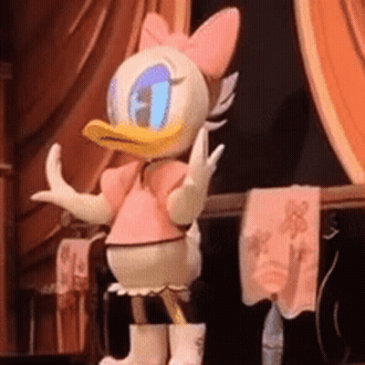Daisy Duck In Pink Dress And Boots GIF