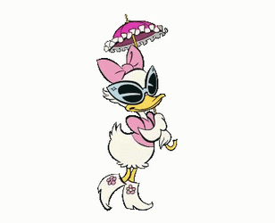 Daisy Duck Waddle While Holding Umbrella GIF