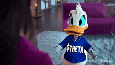 Daisy Duck Wearing Theta Shirt GIF