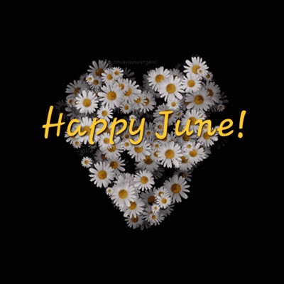 Daisy Heart With Happy June In Yellow GIF