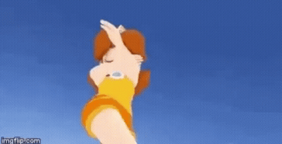 Daisy Is Flying Through The Air In A Cartoon . GIF