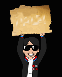 Dale Cheering Placard GIF