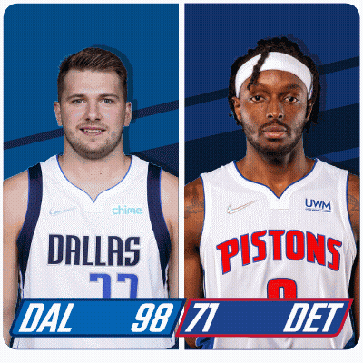 Dallas And Pistons Basketball Players Standing Together GIF