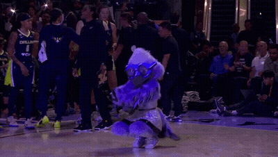 Dallas Basketball Mascot On Court GIF