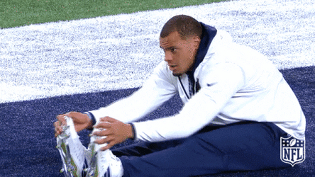 Dallas Cowboys Dark Prescott Stretching GIF