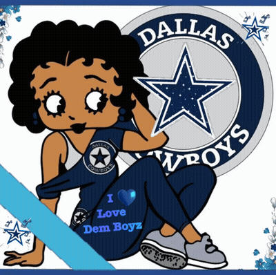 Dallas Cowboys Poster Betty Boop Sitting GIF